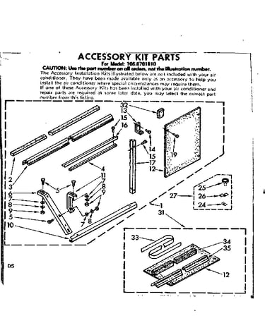 Accessory kit parts