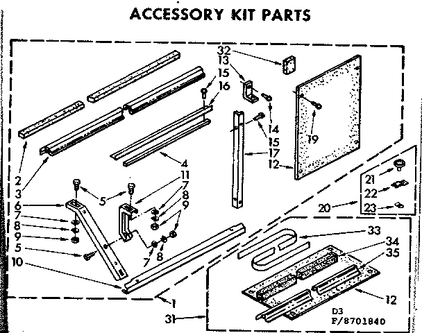 Accessory kit parts