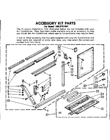 Accessory kit parts