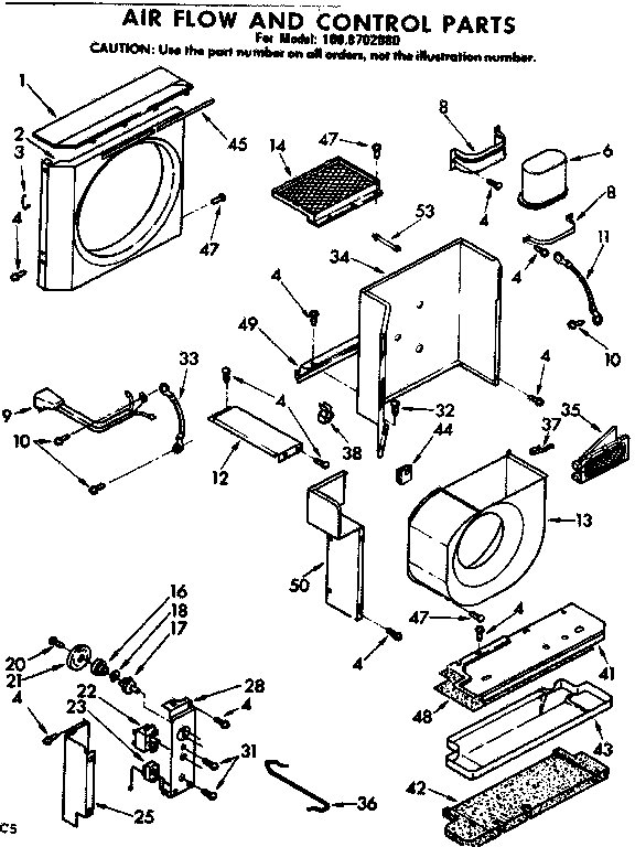 Air flow parts control parts