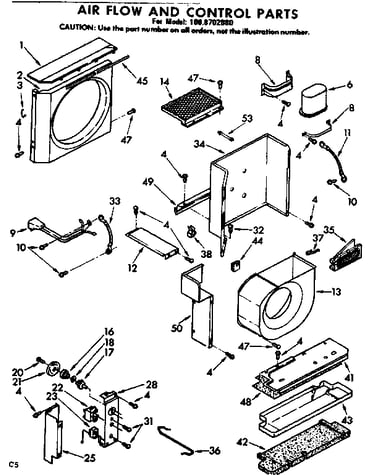 Air flow parts control parts