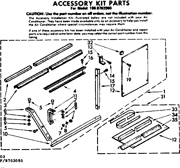 Accessory kit parts