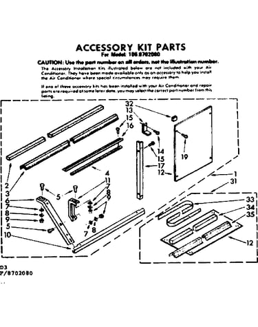 Accessory kit parts