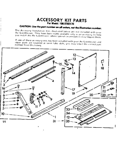 Accessory kit parts