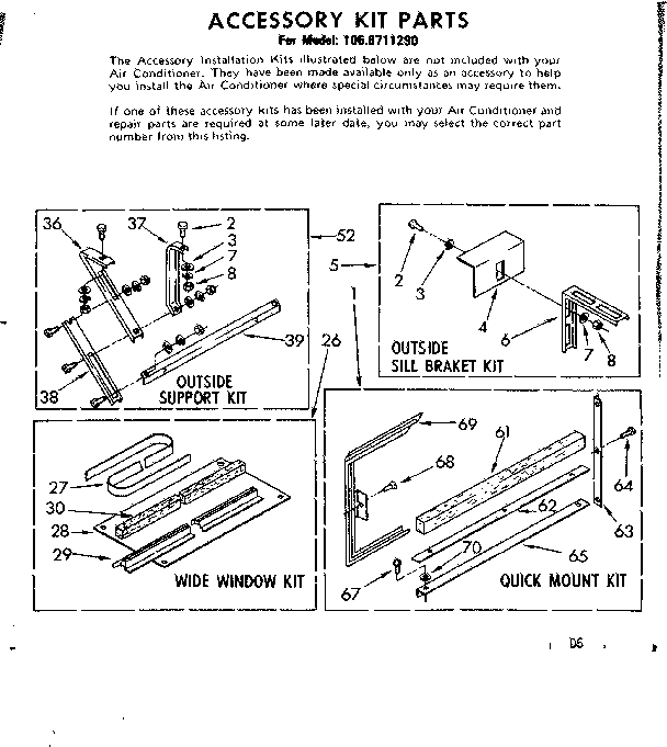 Accessory kit parts
