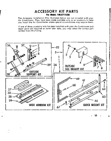 Accessory kit parts