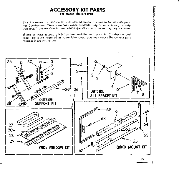 Accessory kit parts