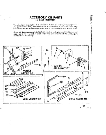 Accessory kit parts