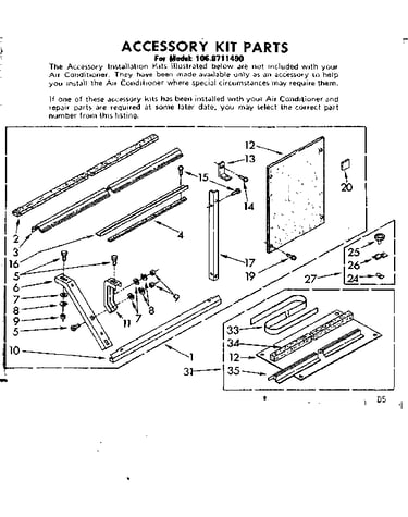 Accessory kit parts