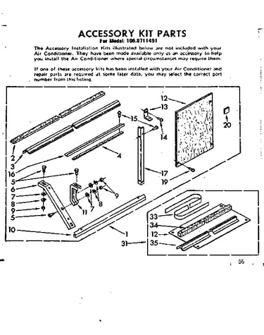 Accessory kit parts