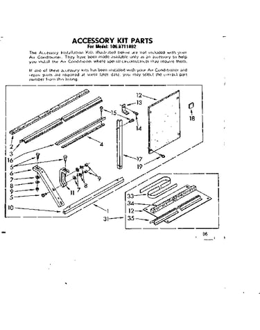 Accessory kit parts