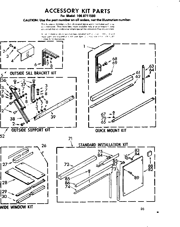 Accessory kit parts