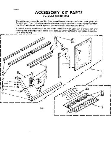 Accessory kit parts
