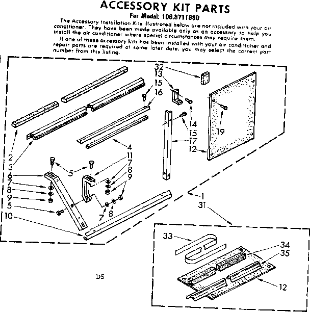Accessory kit parts