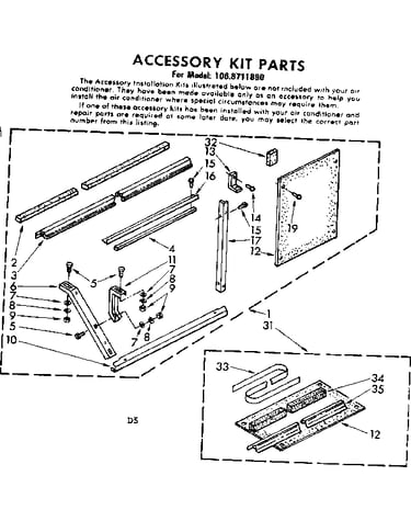 Accessory kit parts