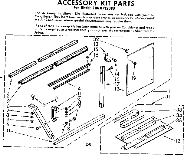 Accessory kit parts