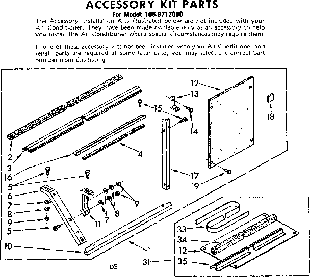Accessory kit parts
