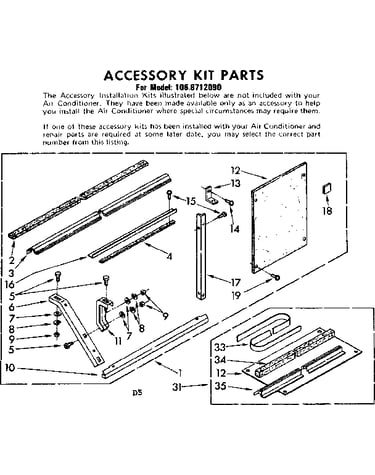 Accessory kit parts