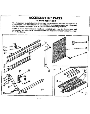 Accessory kit parts