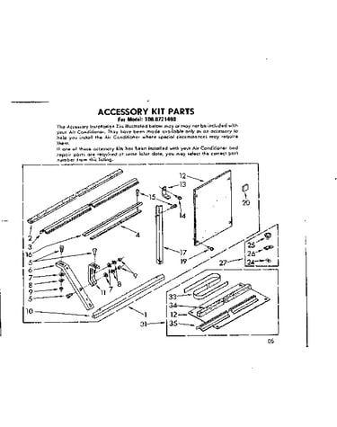 Accessory kit parts
