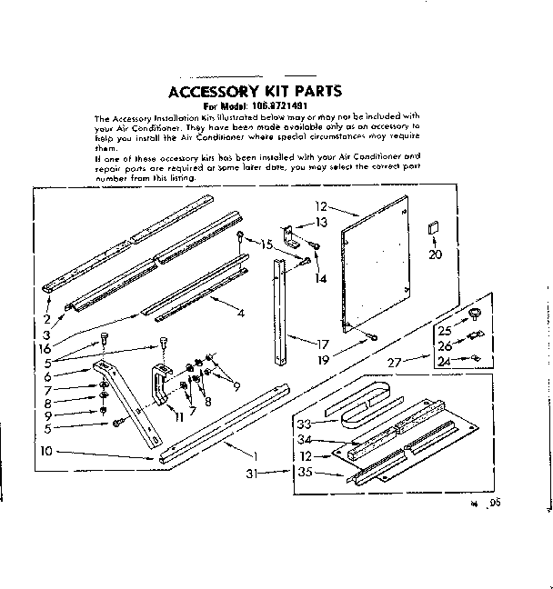 Accessory kit parts