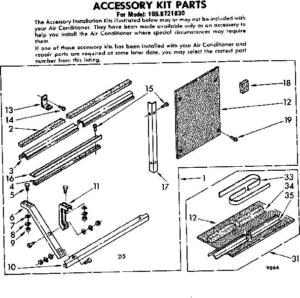Accessory kit parts