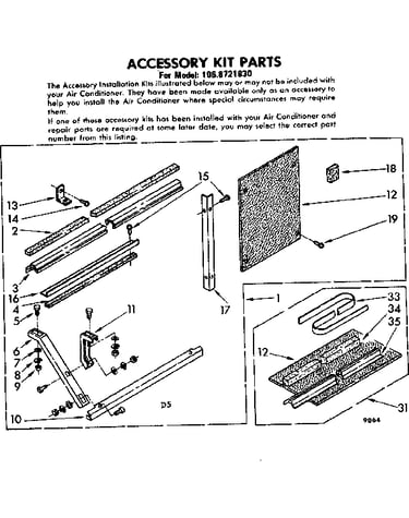 Accessory kit parts
