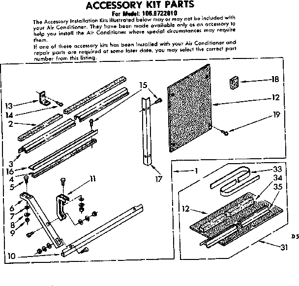 Accessory kit parts