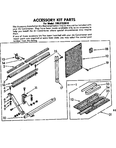 Accessory kit parts