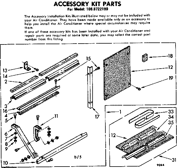 Accessory kit parts