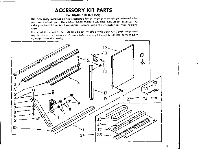 Accessory kit parts