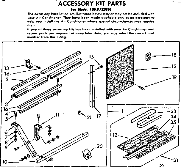 Accessory kit parts
