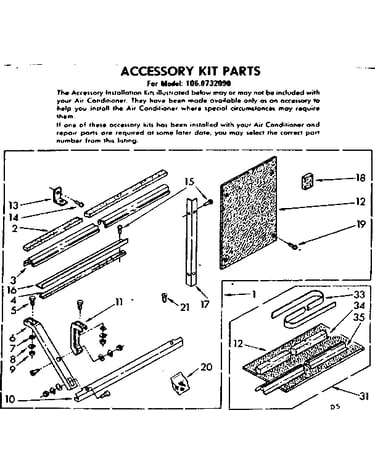 Accessory kit parts