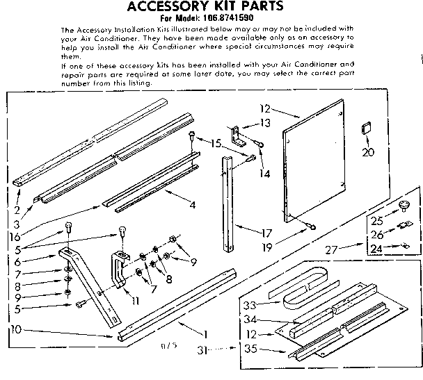 Accessory kit parts