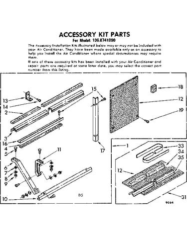 Accessory kit parts