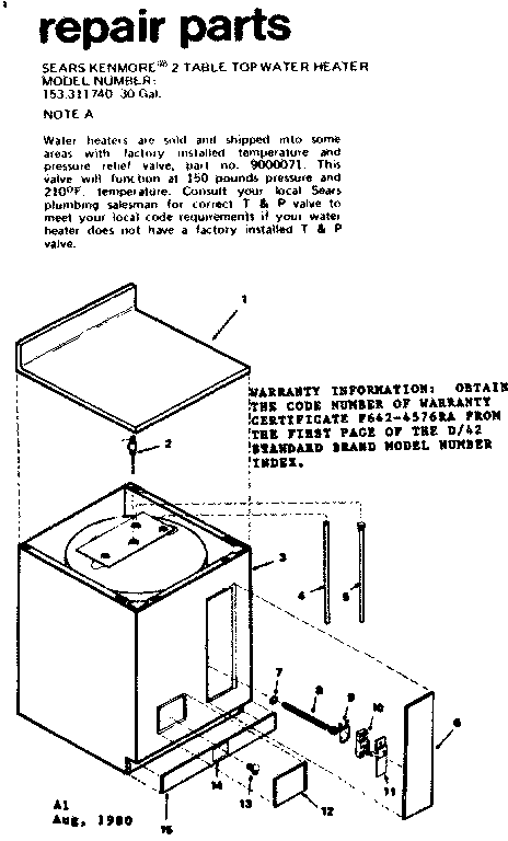 2 tabel top water heater