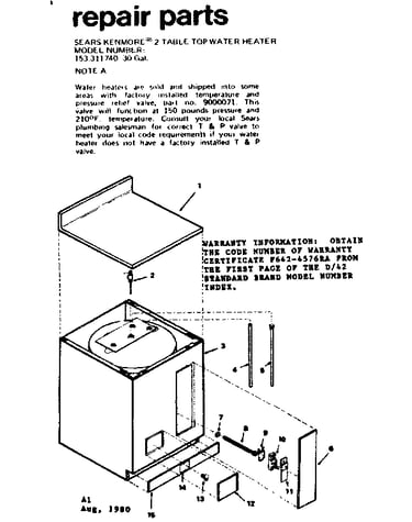 2 tabel top water heater