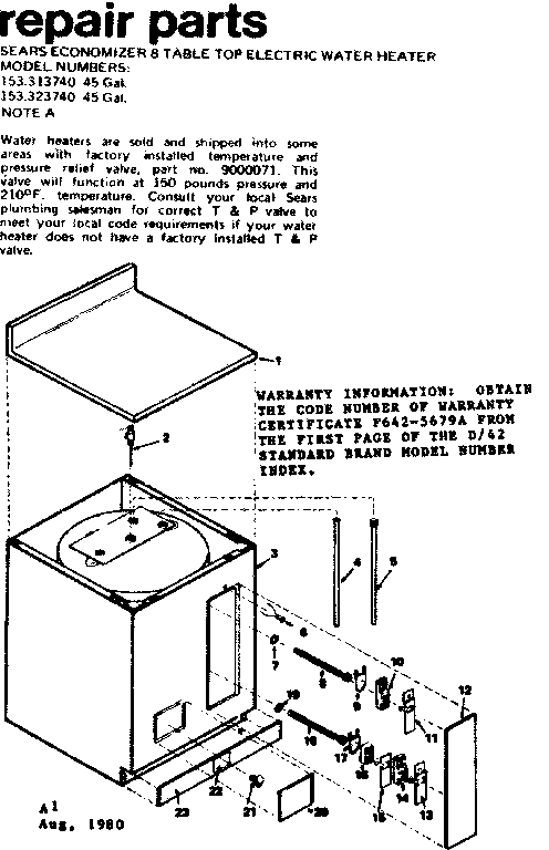 8 TABLE TOP ELECTRIC WATER HEATER