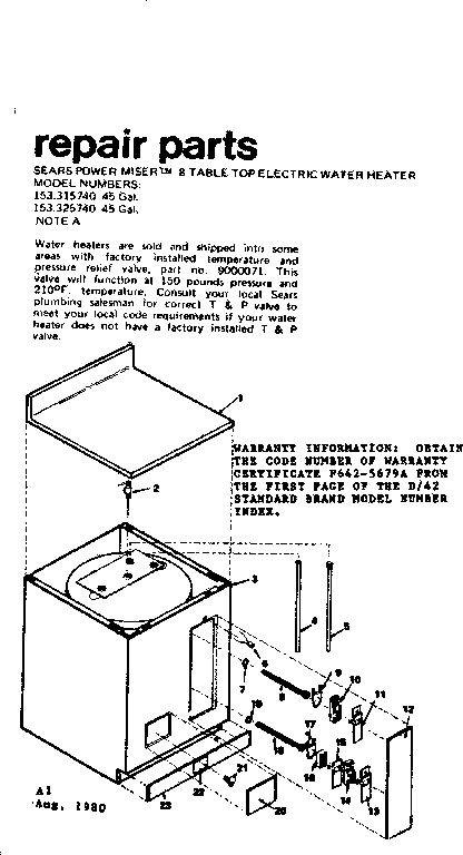 8 TABLE TOP ELECTRIC WATER HEATER