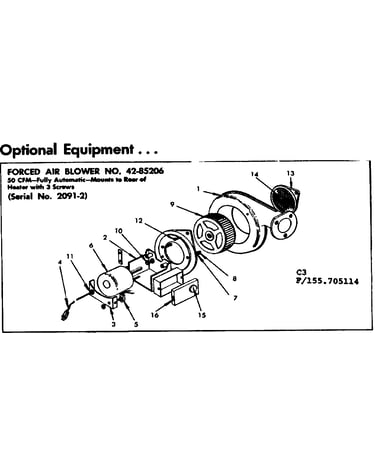 Optional forced air blower no 42-85206