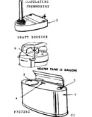 Thermostat, draft booster and heater tank