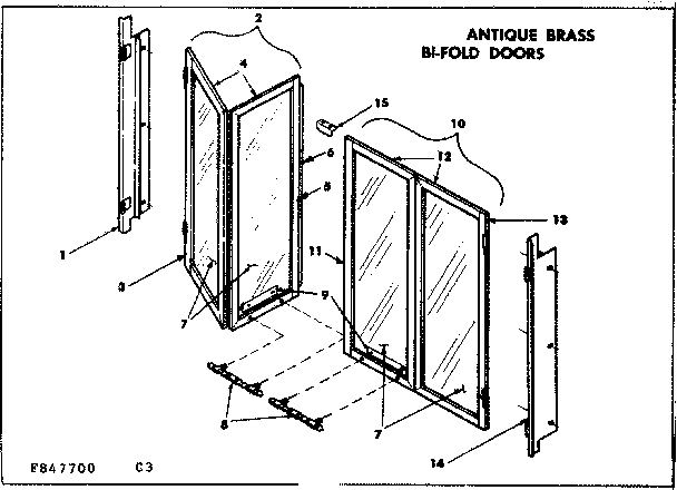 Antique brass bi-fold doors