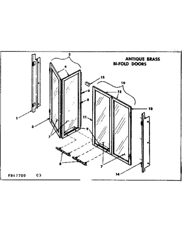 Antique brass bi-fold doors