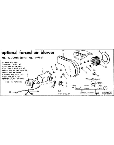 Optional forced air blower