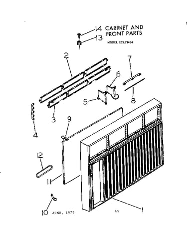 Cabinet and front parts