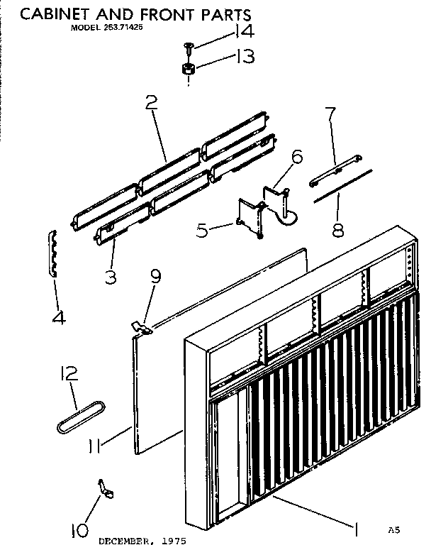 Cabinet and front parts