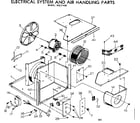 Kenmore 25371425 electrical system and air handling parts diagram