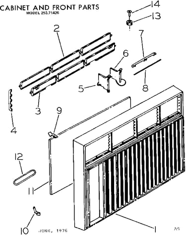 Cabinet and front parts