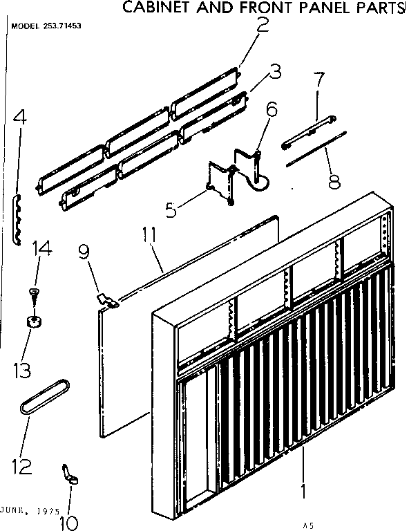 Cabinet and front panel parts