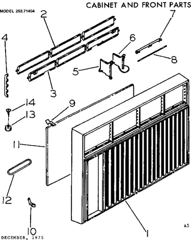 Cabinet and front parts